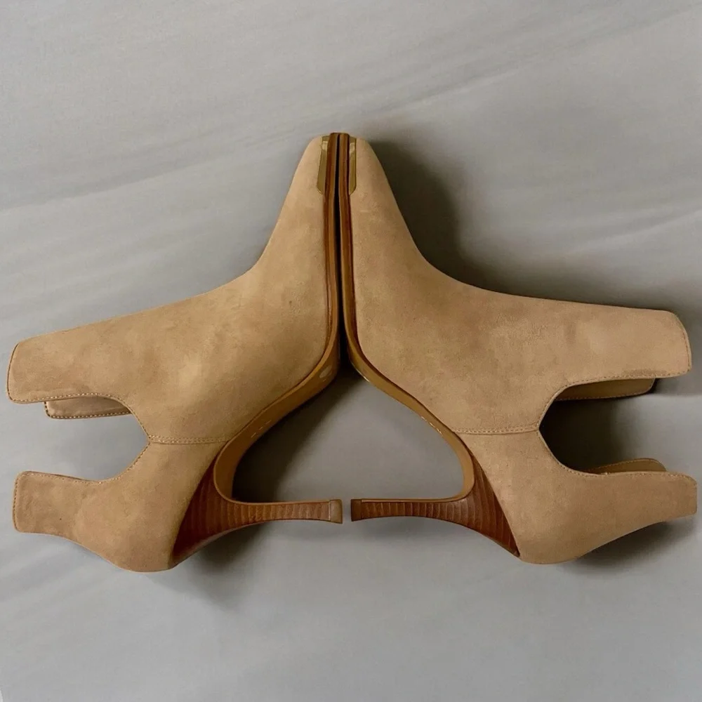 Vince Camuto Frendin Leather Tan Booties Size 9.5 - Picture 4 of 15